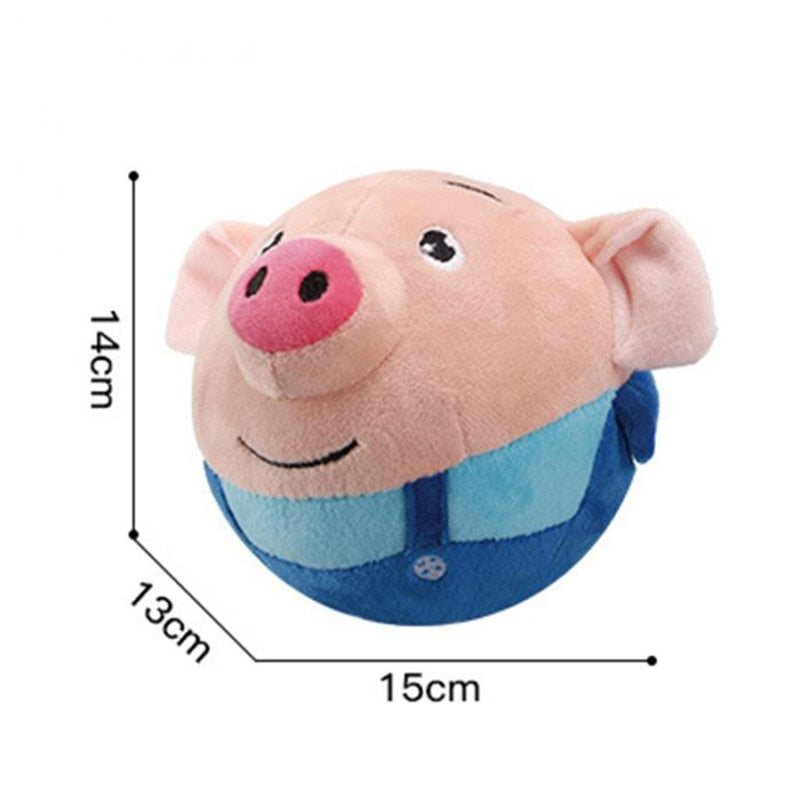 children Cartoon Ball Electric Toys Jump Ball Beating Sing Jump Baby Kids Gift Music Recording Plush Toys
