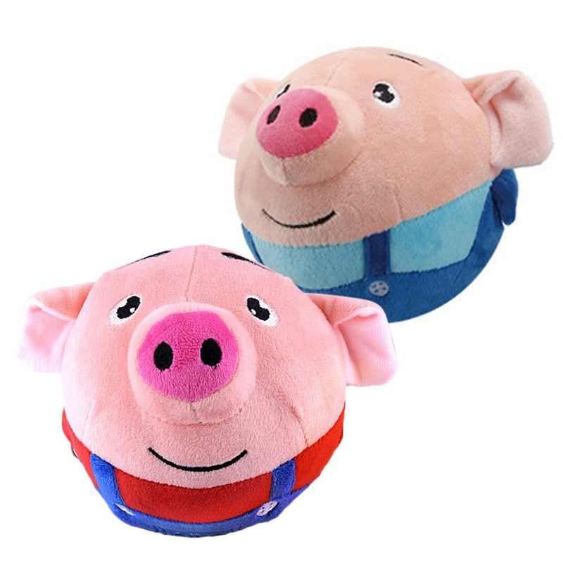 children Cartoon Ball Electric Toys Jump Ball Beating Sing Jump Baby Kids Gift Music Recording Plush Toys